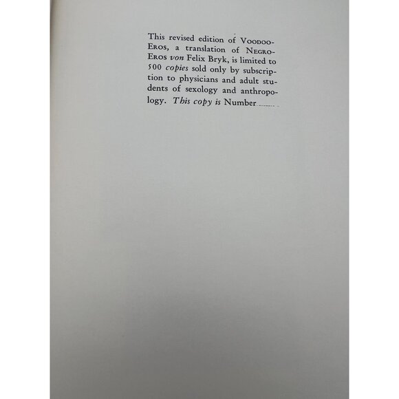 Voodoo-EROS Ethnological Studies in the Sex Life of African Aborigines 1964 Bryk - Picture 4 of 9